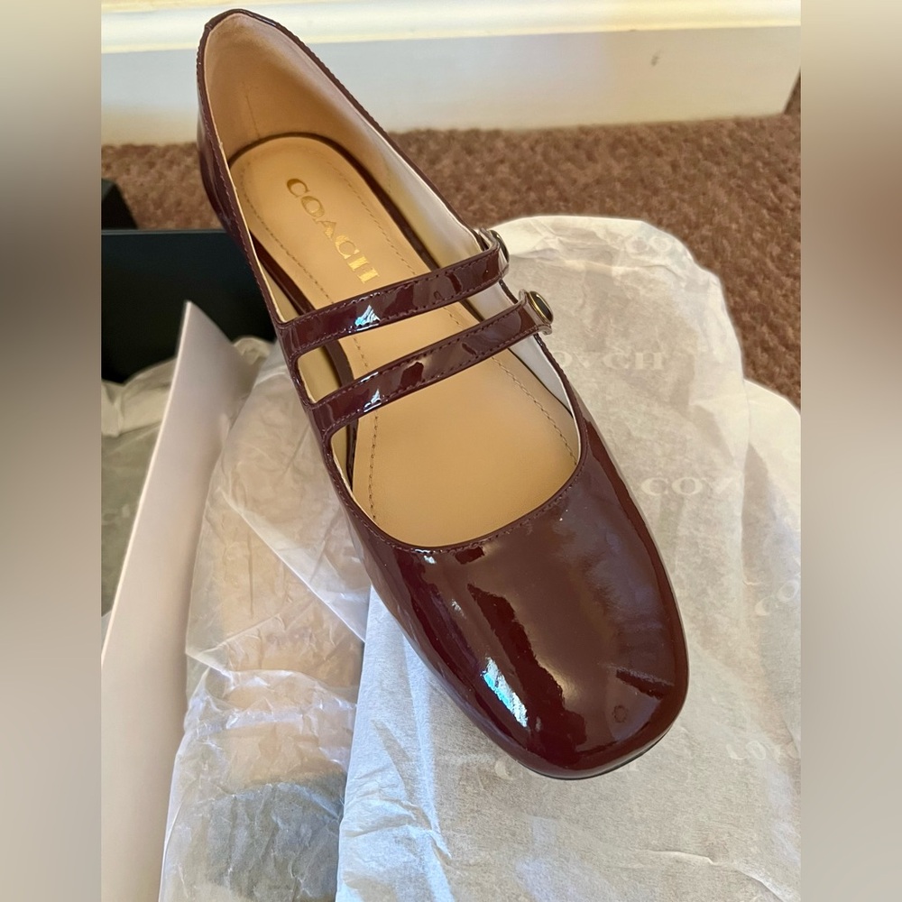 Coach Winley Mary Jane Size 7 New in Box Merlot